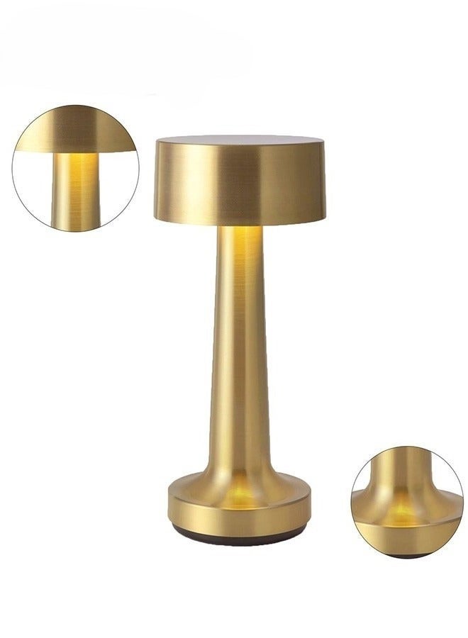 مصباح LED مكتبي ذهبي، مصباح مكتب محمول ، مصباح ليلي لجانب السرير، مصباح طاولة صغير لغرفة النوم والاماكن الخارجية (ذهبي) - Image 1